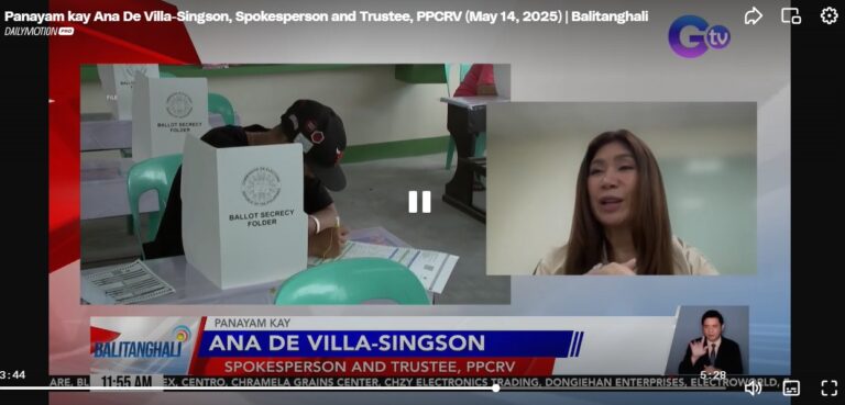 Interview with Ana De Villa-Singson, Spokesperson and Trustee, PPCRV