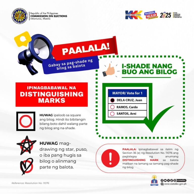 When voting, please do not make unnecessary distinguishing marks on the ballot.