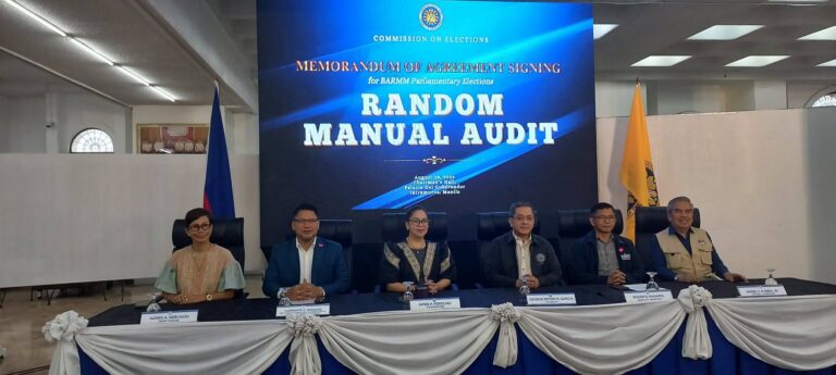 Random Manual Audit Memorandum of Agreement with COMELEC for the BARMM Parliamentary Elections